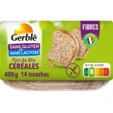 GERBLE Pain de mie aux céréales sans gluten sans lactose