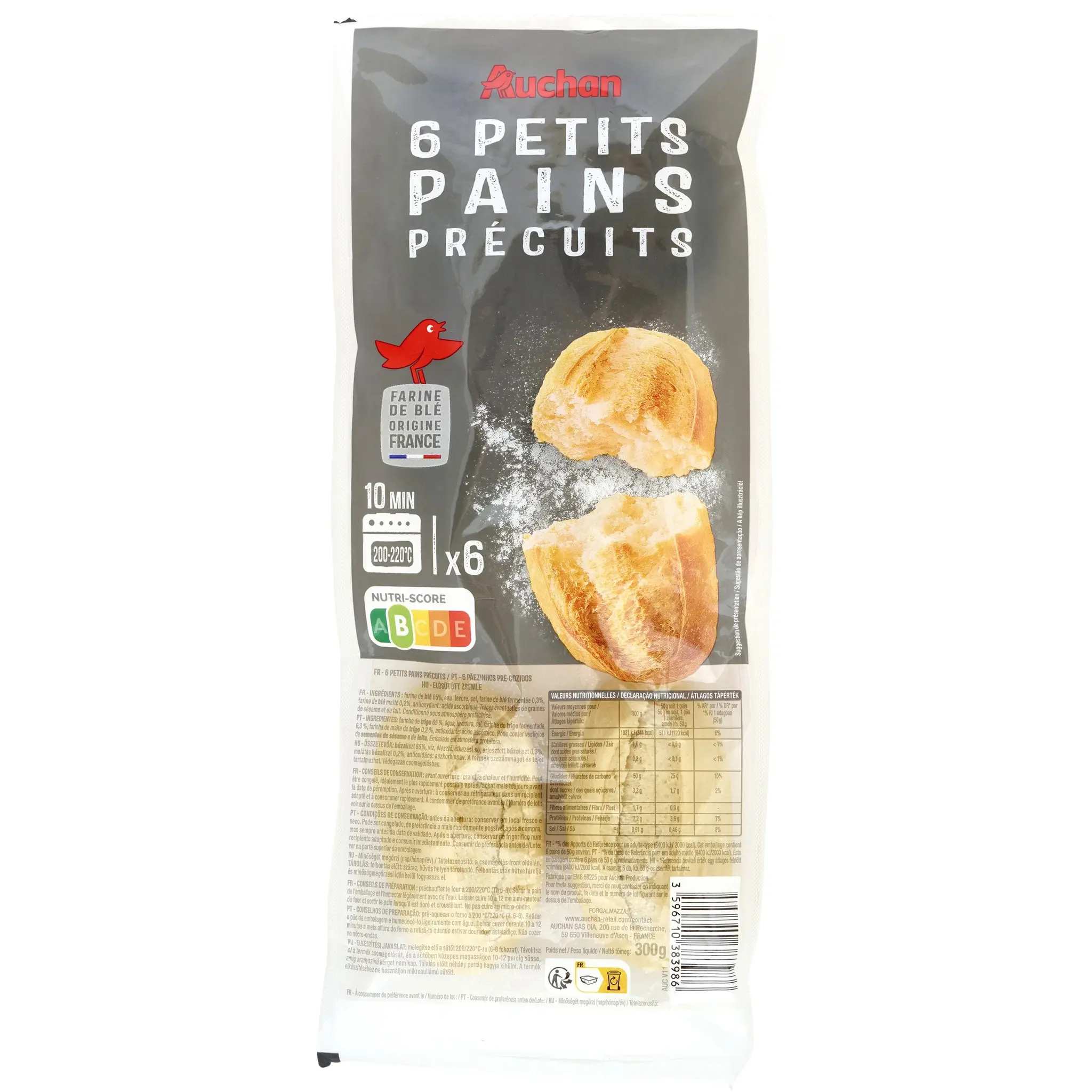 AUCHAN Petits pains précuits
