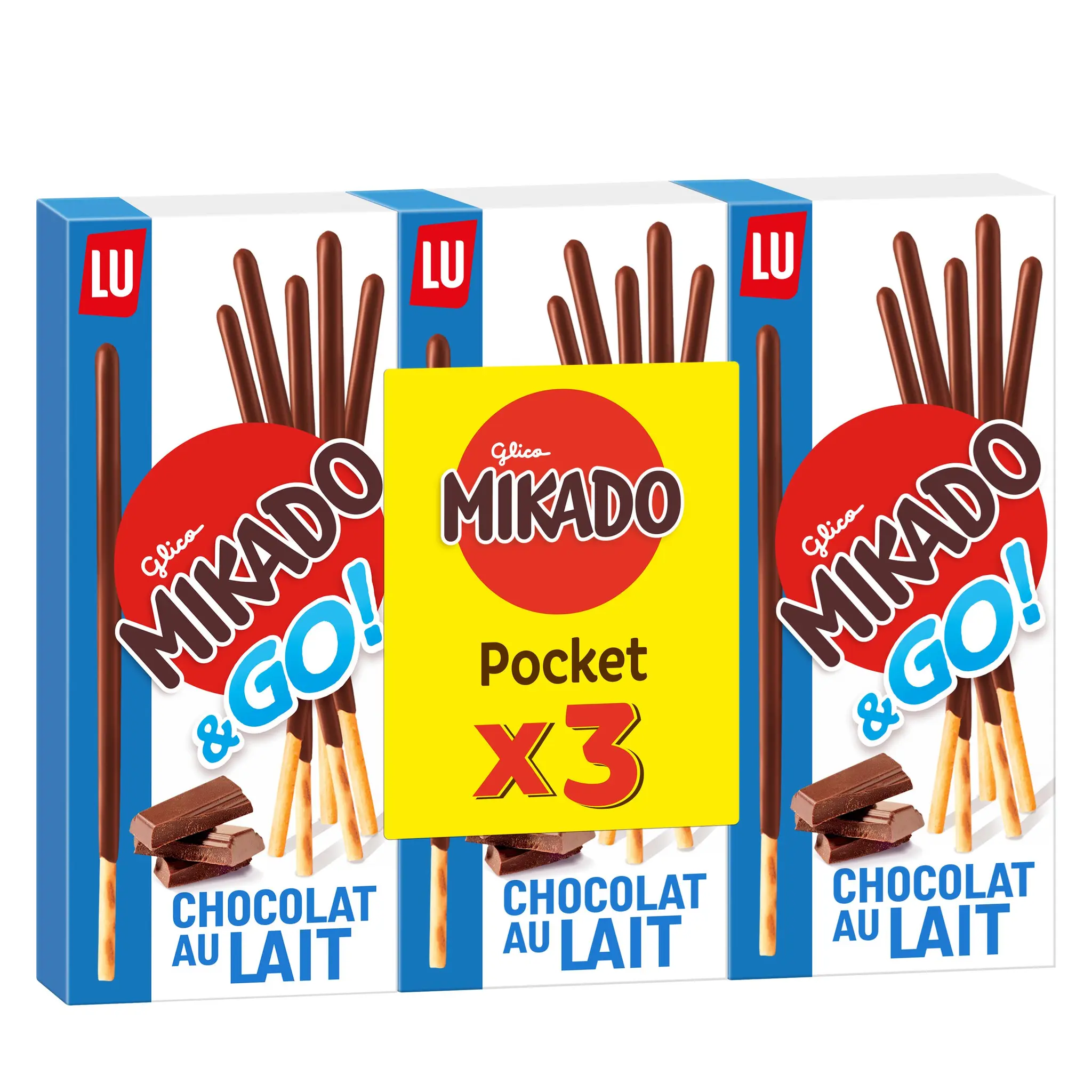 MIKADO &go biscuits pocket bâtonnets nappés au chocolat au lait