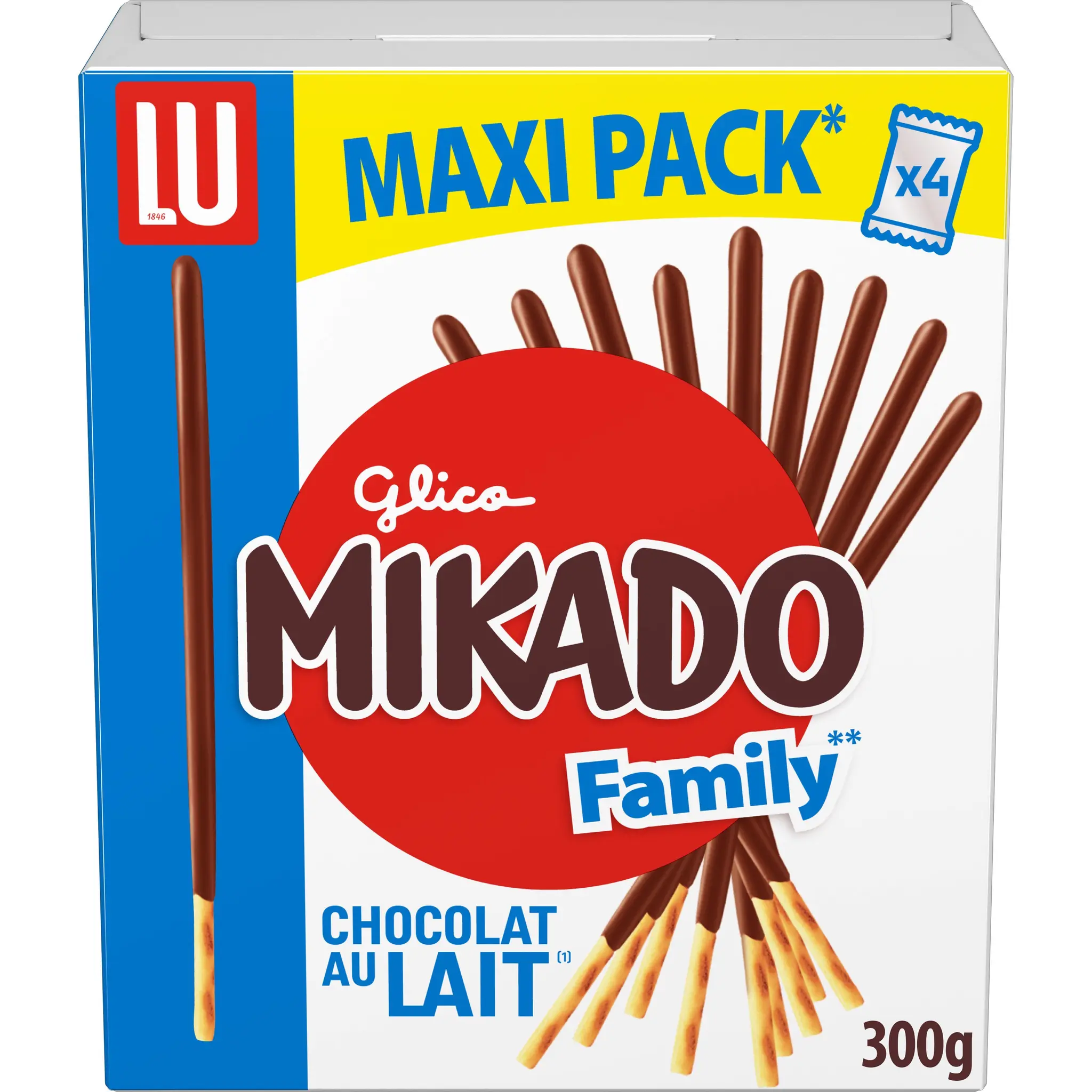 MIKADO Biscuits bâtonnets nappés de chocolat au lait sachets fraîcheur