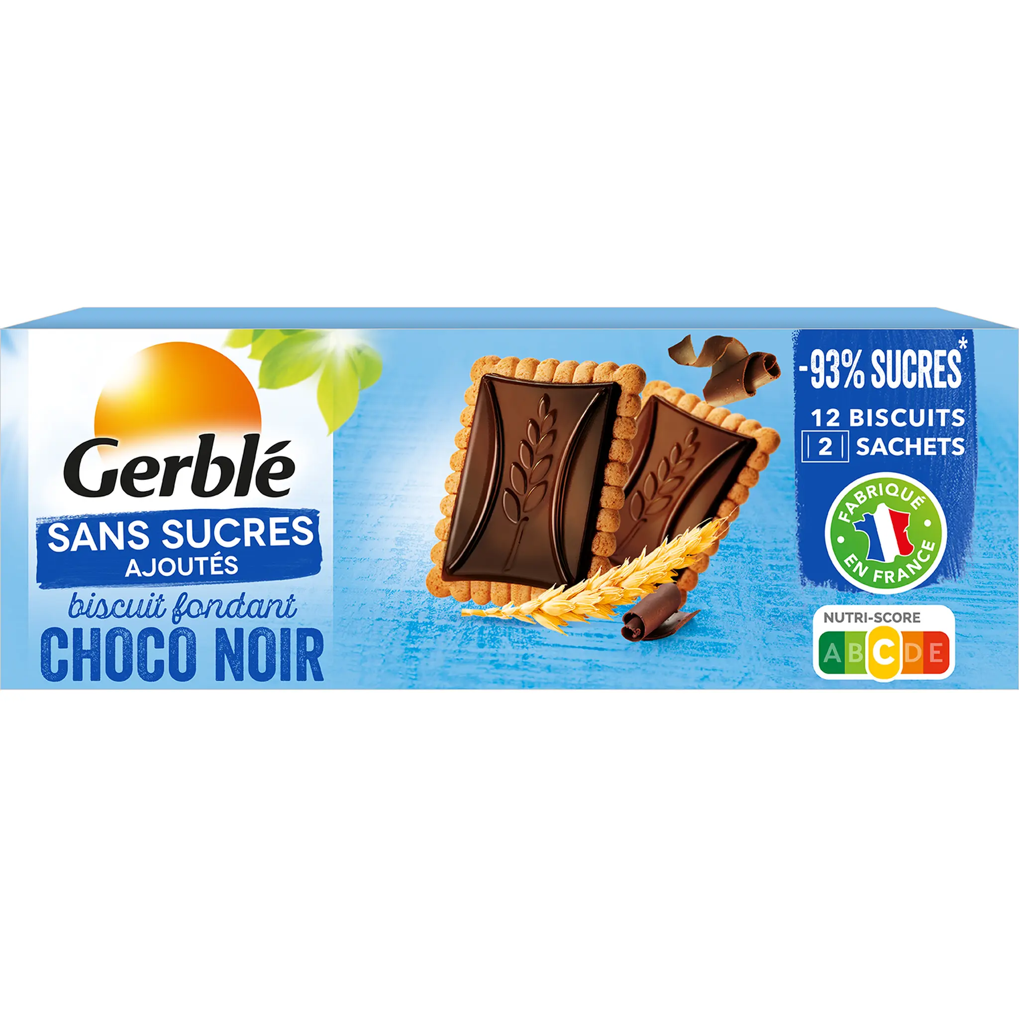 GERBLE Biscuits fondant chocolat noir sans sucres ajoutés
