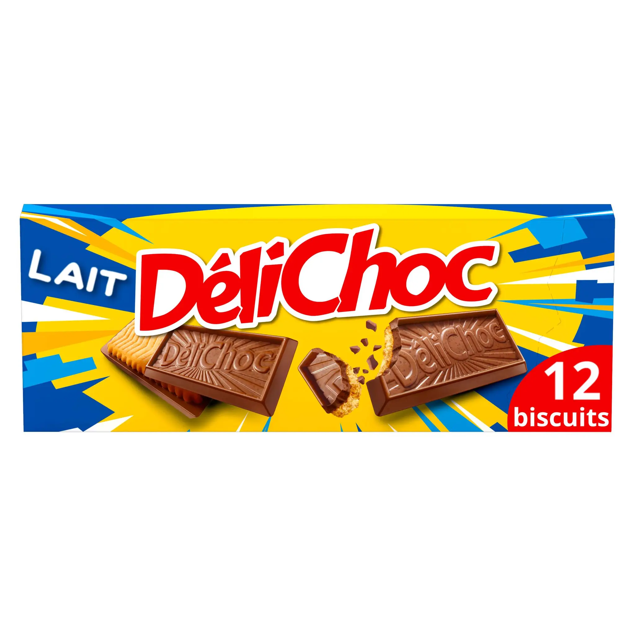 DELICHOC Biscuits sablés nappés de chocolat au lait croustillant