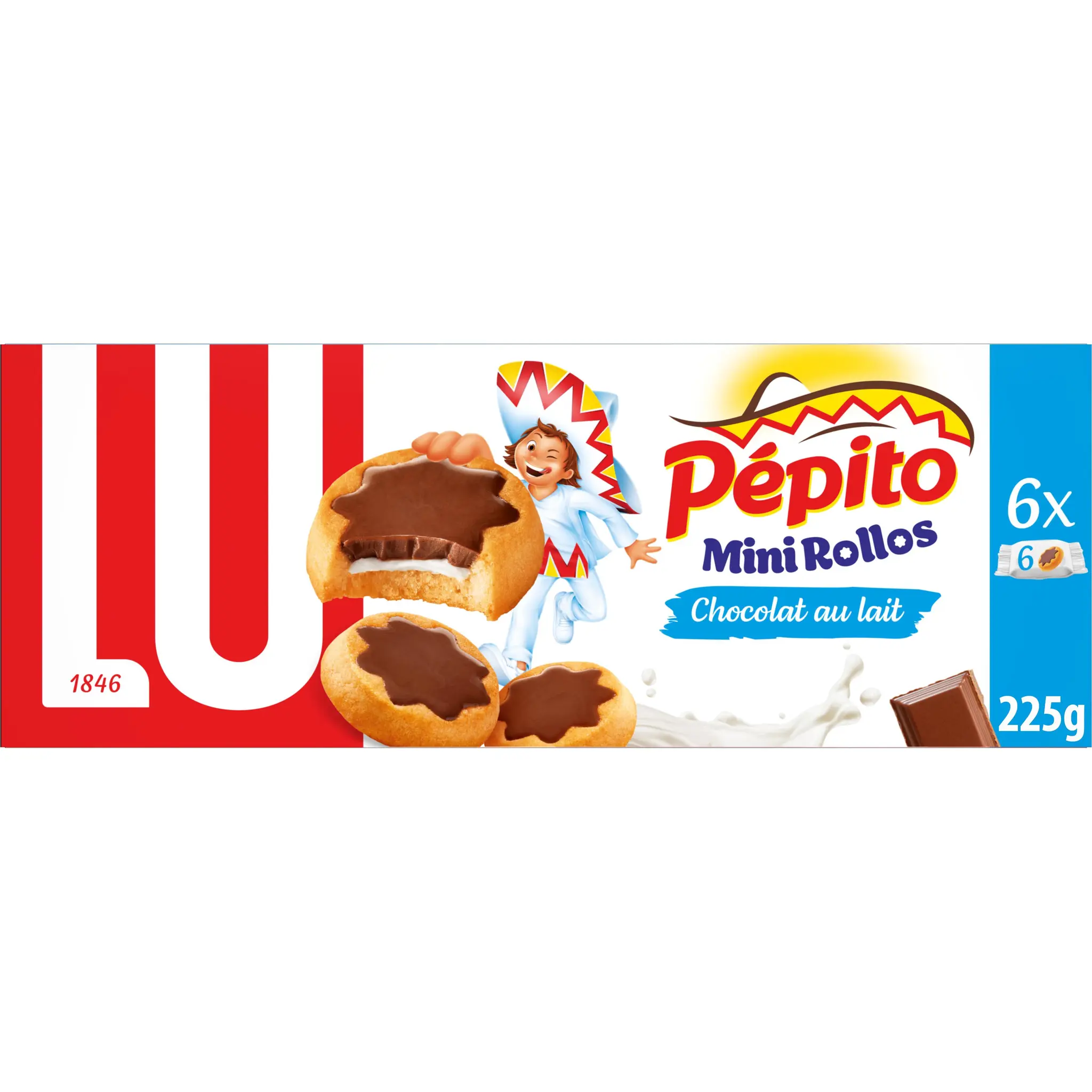 PEPITO Mini rollos biscuits fourrés et nappés de chocolat au lait