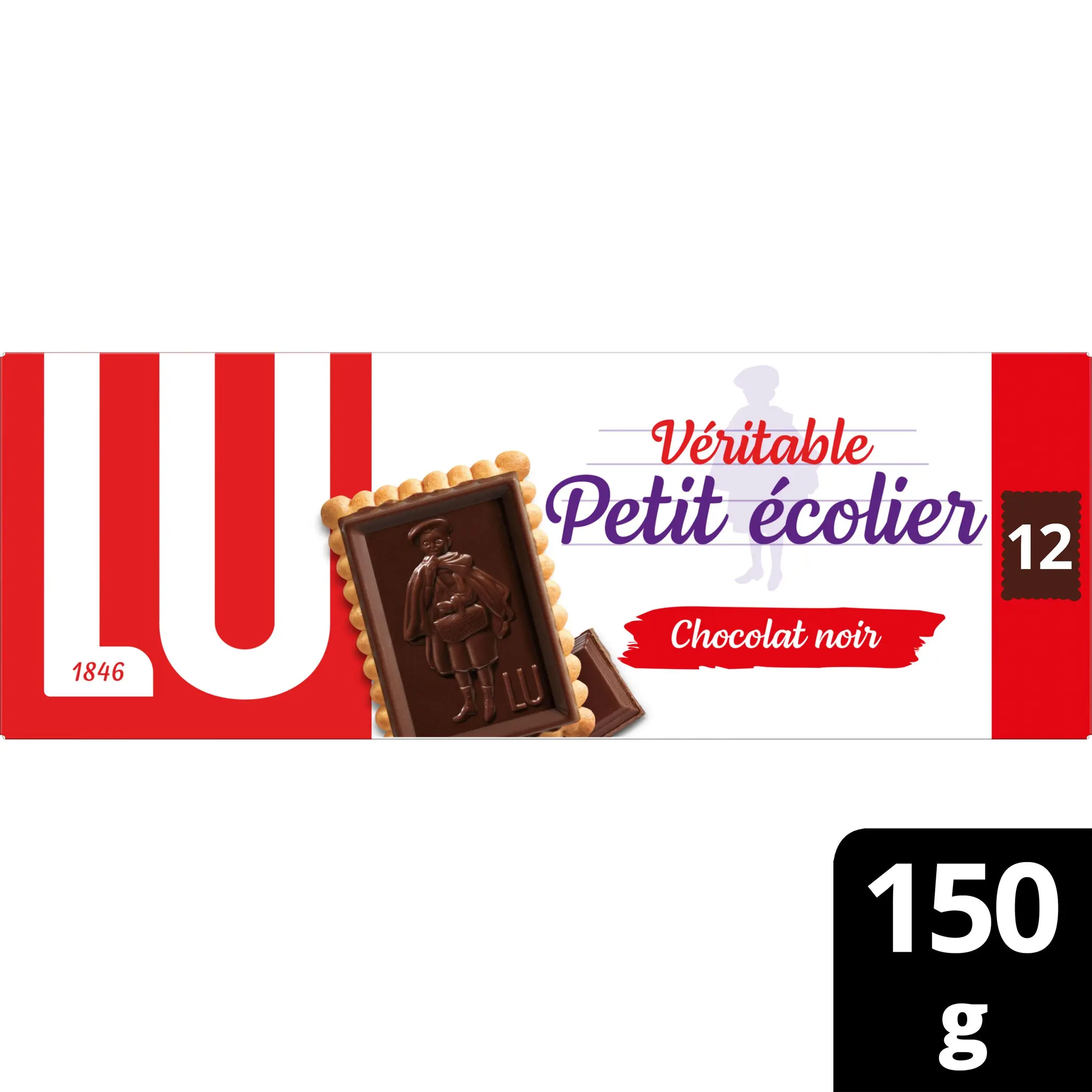 PETIT ECOLIER Biscuits petit beurre avec tablette de chocolat noir