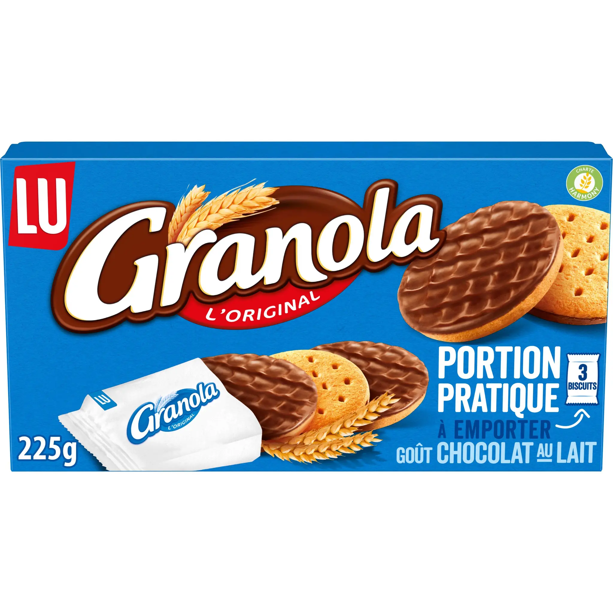 GRANOLA Pocket Biscuits sablés nappés de chocolat au lait sachets fraîcheur