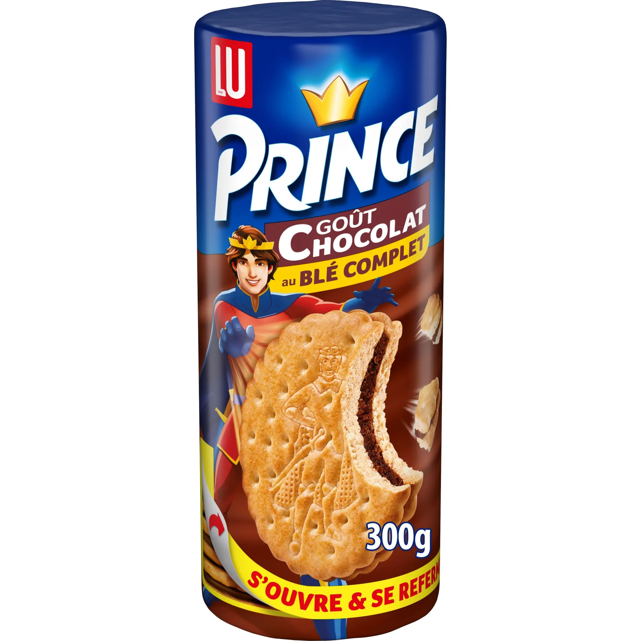 PRINCE Biscuits fourrés goût chocolat au blé complet ouverture facile