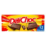 DELICHOC Biscuits sablés nappés de chocolat noir croustillant