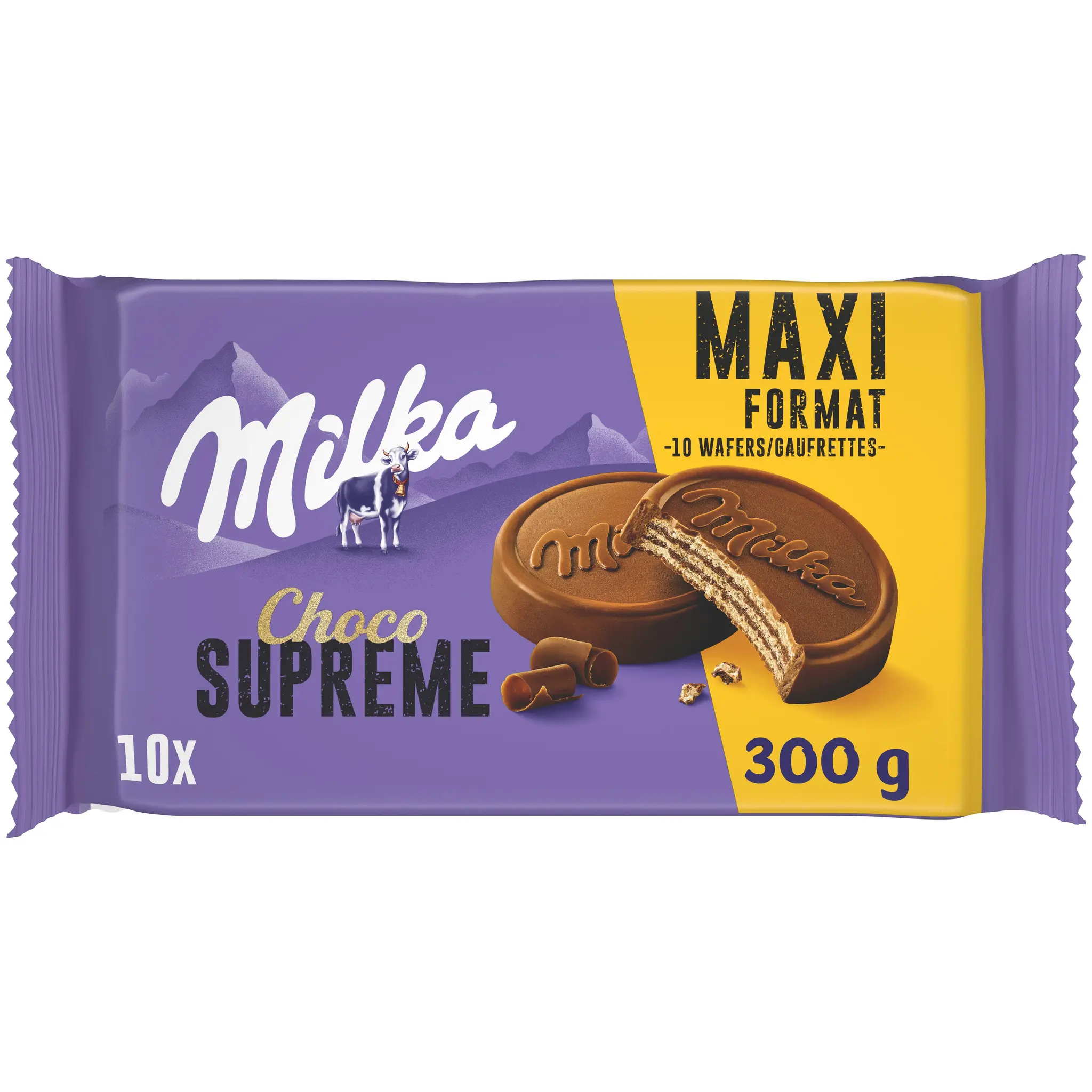 MILKA Choco Suprême biscuits gaufrettes enrobés au chocolat au lait