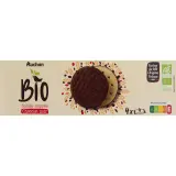 AUCHAN BIO Biscuits nappés de chocolat noir sachets fraîcheur