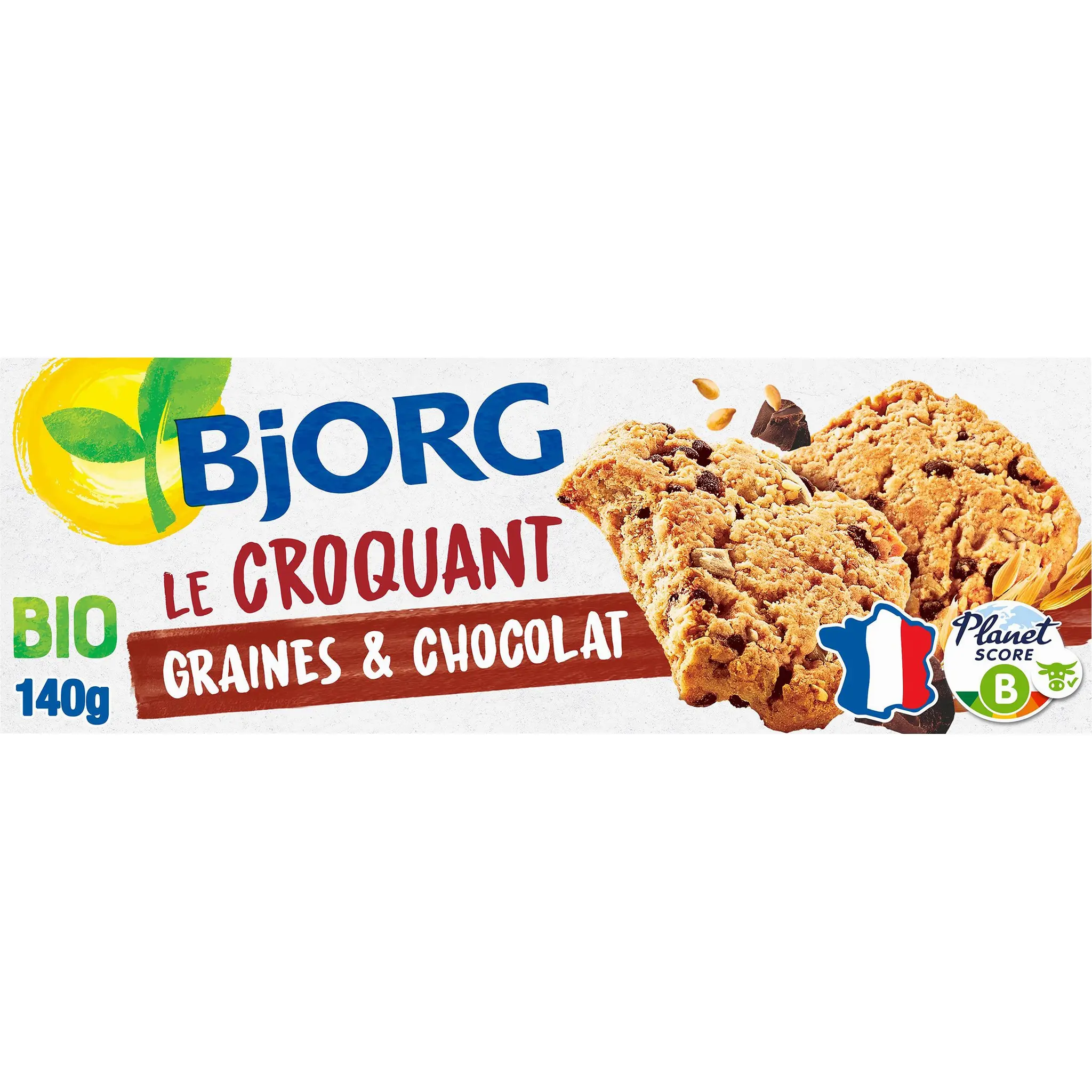 BJORG Biscuits bio croquants graines et chocolat