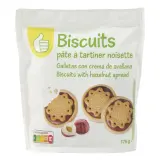 POUCE Biscuits fourrés cacao noisette