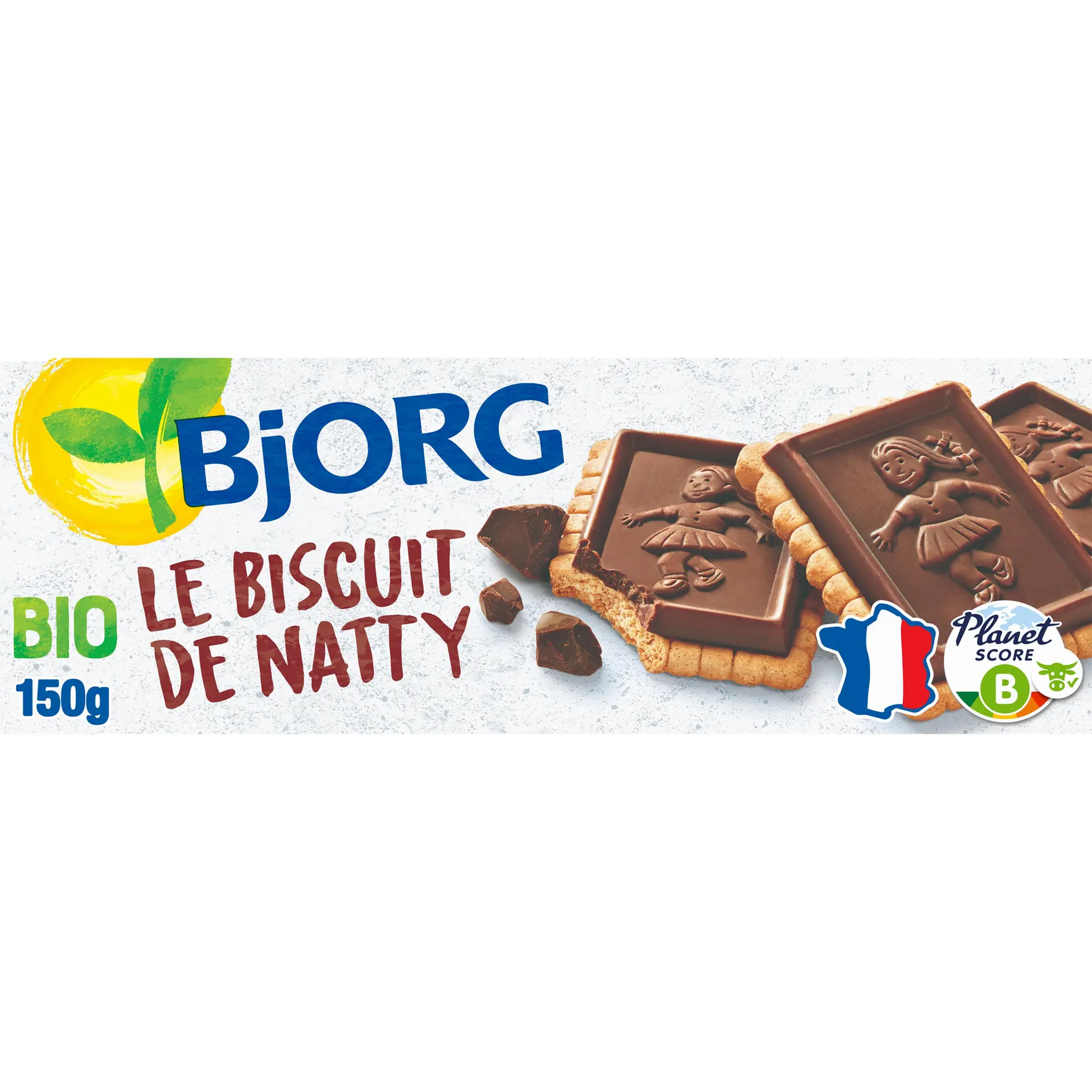 BJORG Biscuits bio de Natty avec tablette de chocolat sans huile de palme