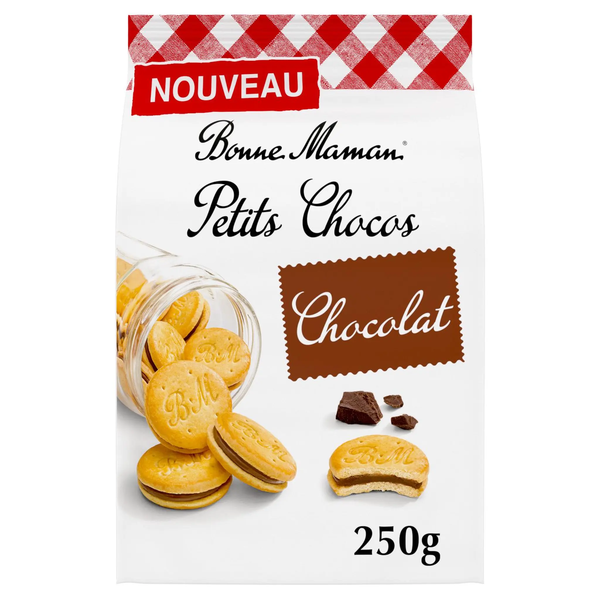 BONNE MAMAN Petits chocos biscuits fourrés au chocolat