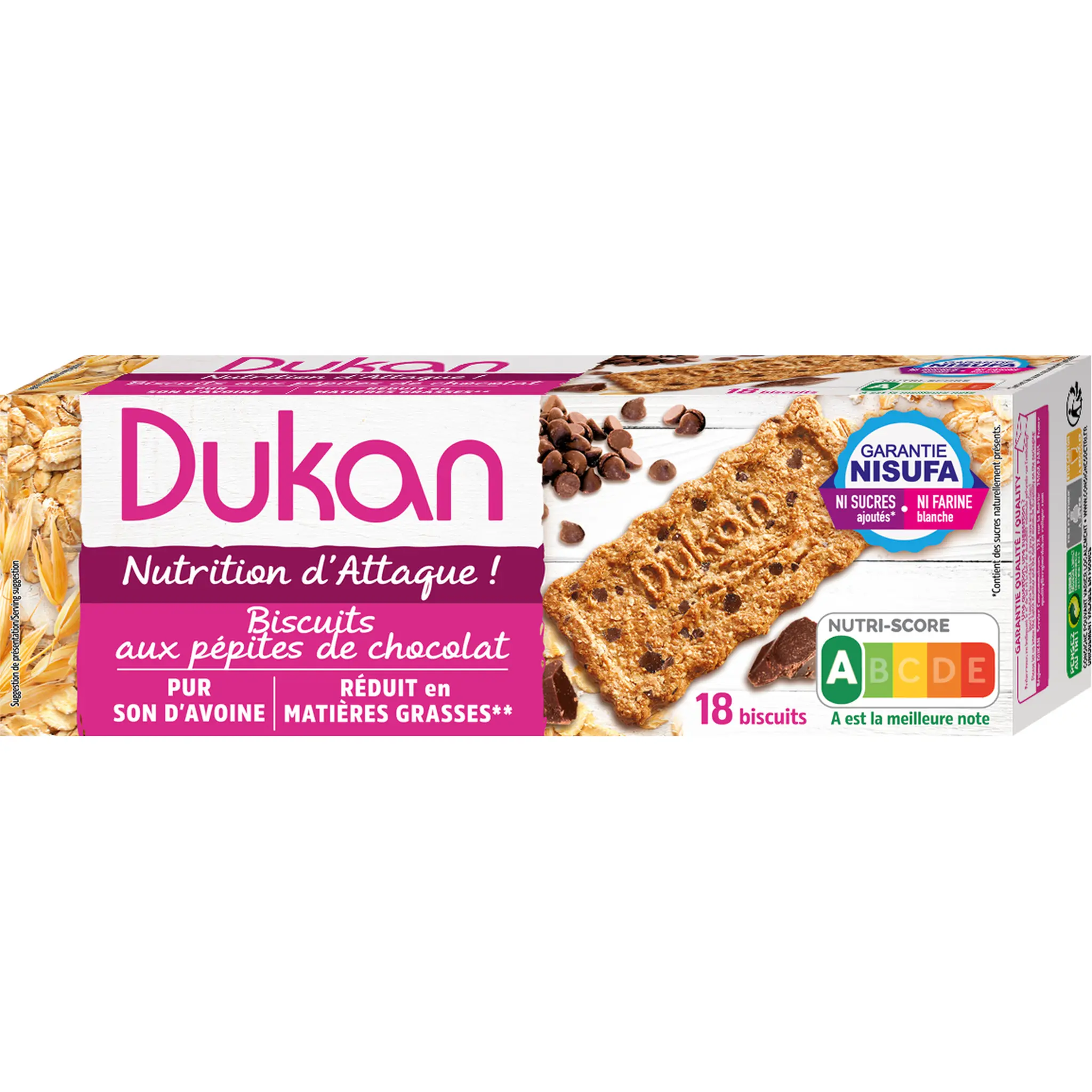 DUKAN Biscuits son d'avoine aux pépites de chocolat