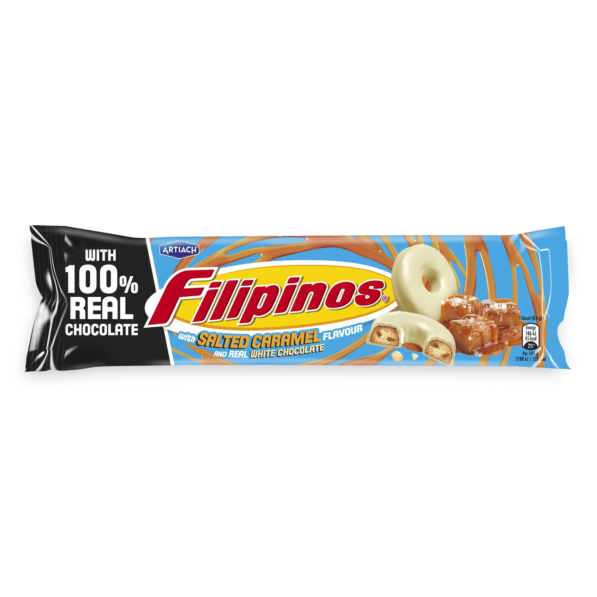 Biscuits nappés au chocolat blanc saveur caramel salé