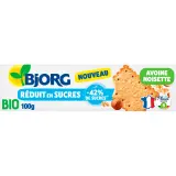 BJORG Biscuits bio à l'avoine et aux noisettes réduit en sucres