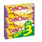 DELICHOC Biscuits sablés nappés de chocolat blanc