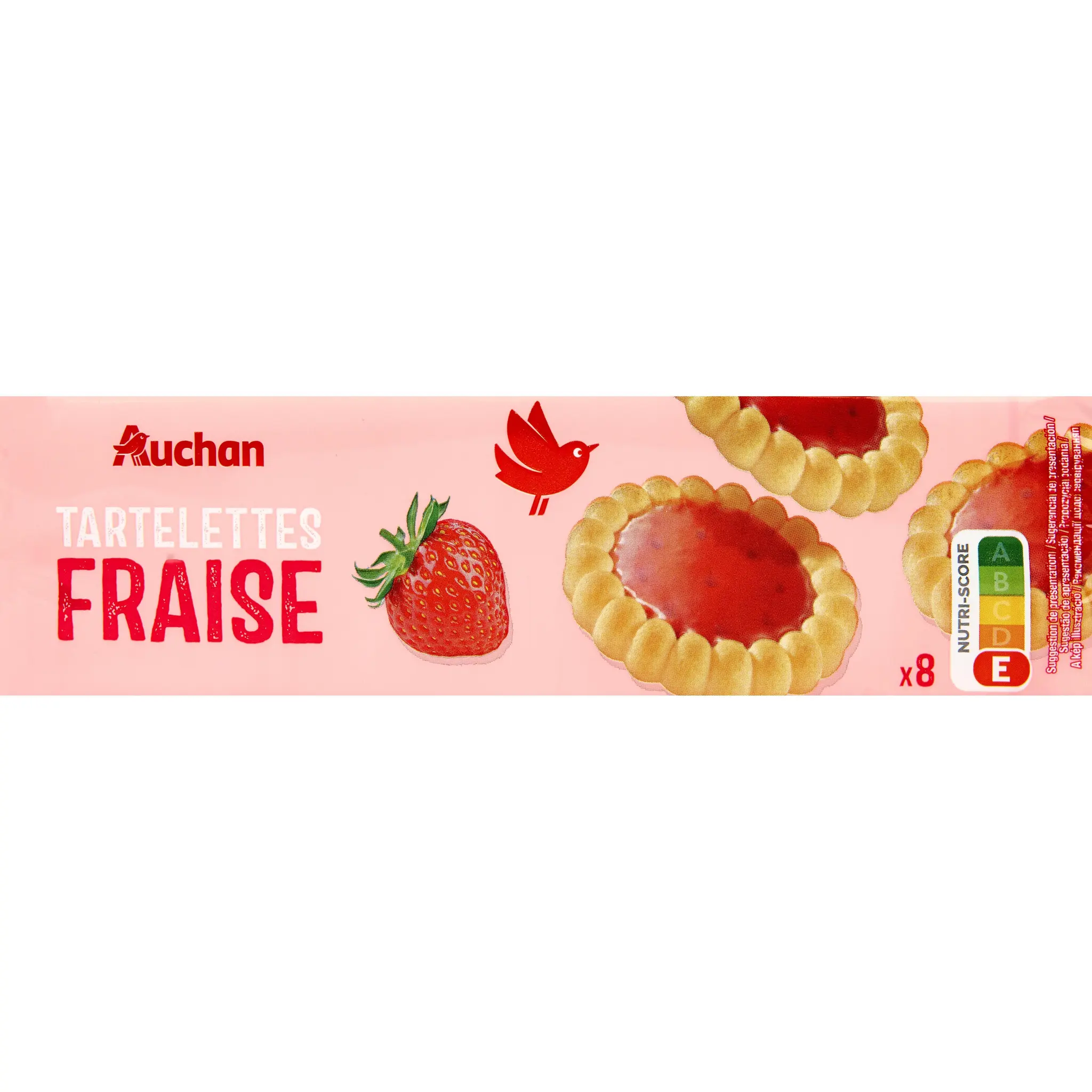AUCHAN Tartelettes nappées saveur fraise