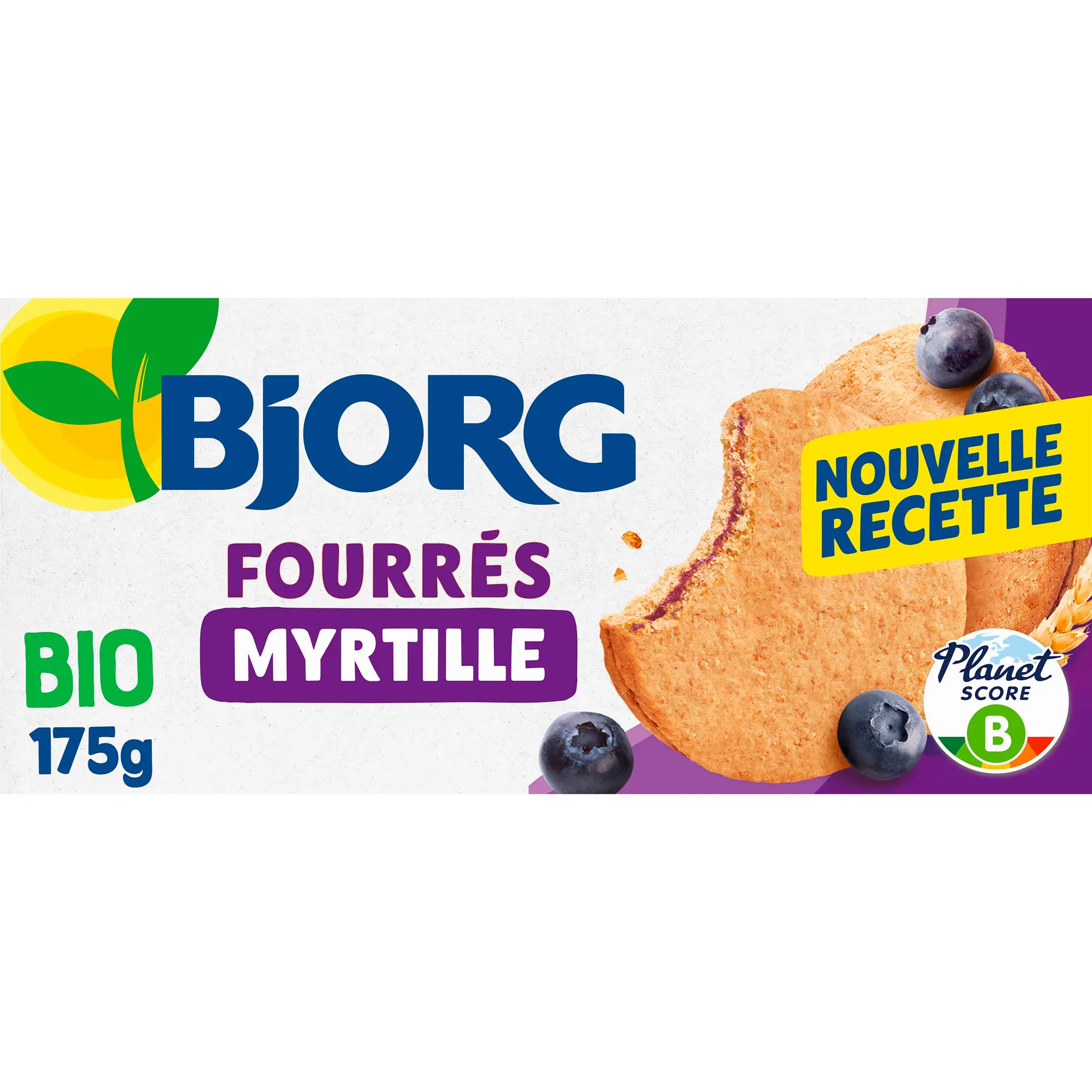 BJORG Biscuits bio fourrés à la myrtille sans huile de palme