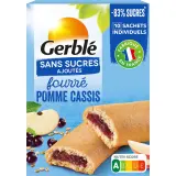 GERBLE Biscuits fourrés pomme cassis sans sucres ajoutés sachets individuels