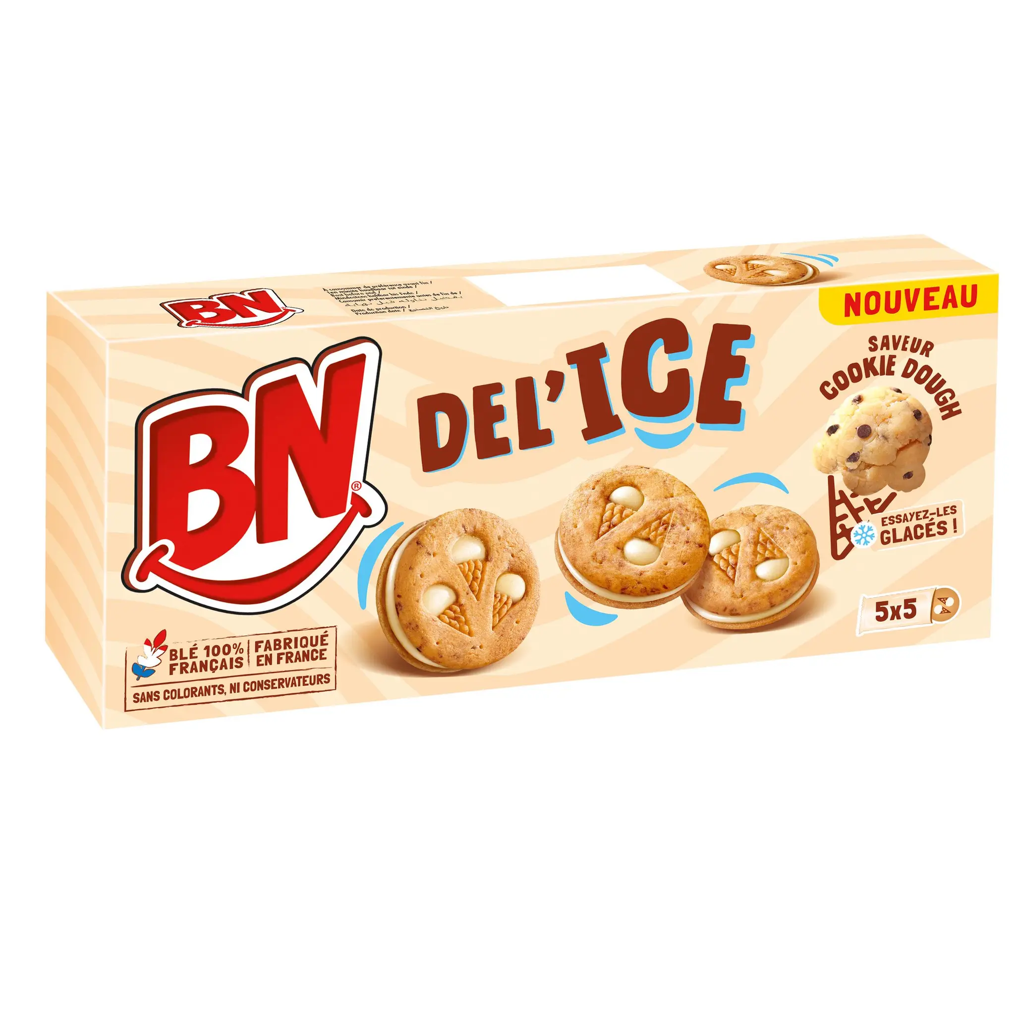 BN Biscuits fourrés Del'ice goût pâte à cookie