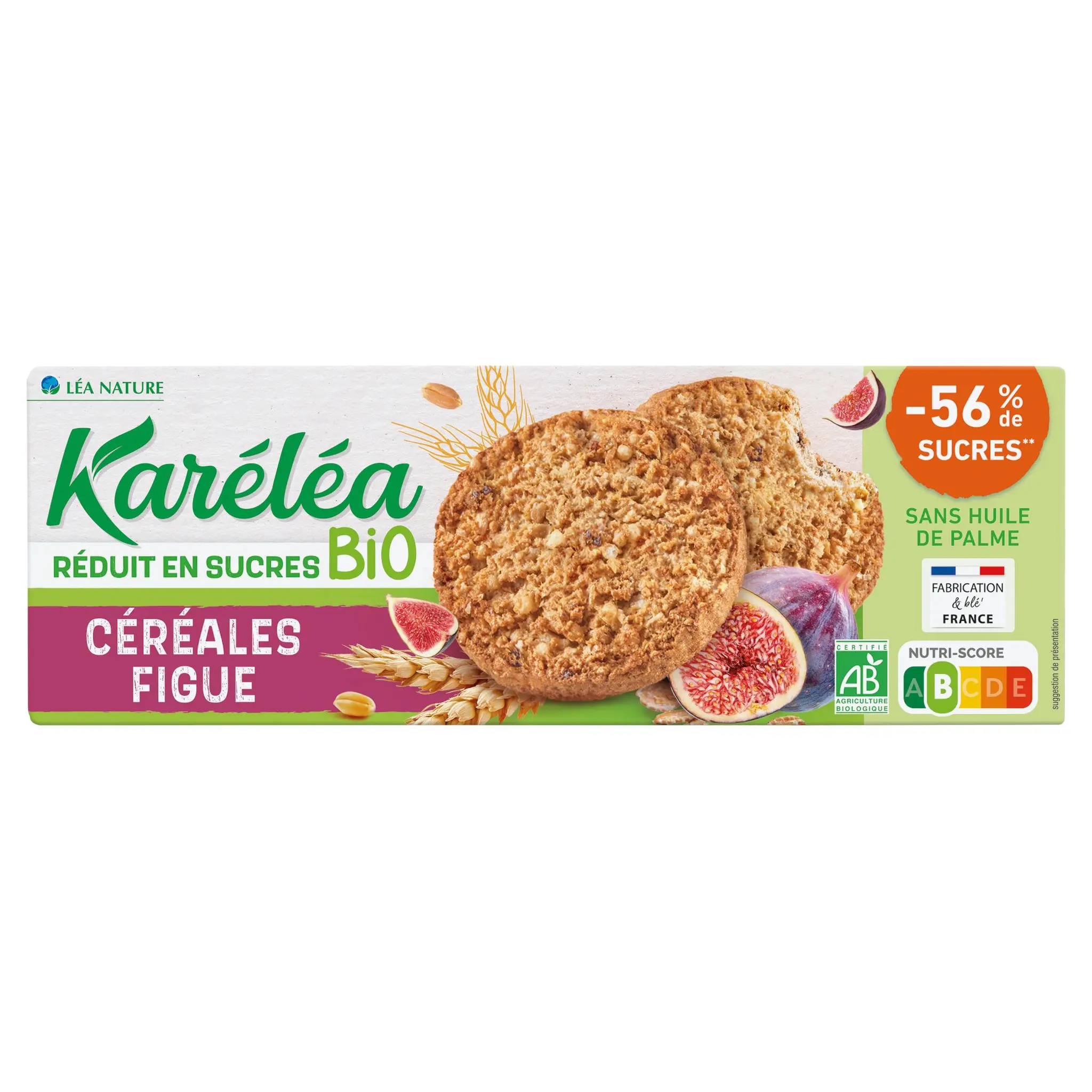 KARELEA Biscuits sablés aux céréales et à la figue bio