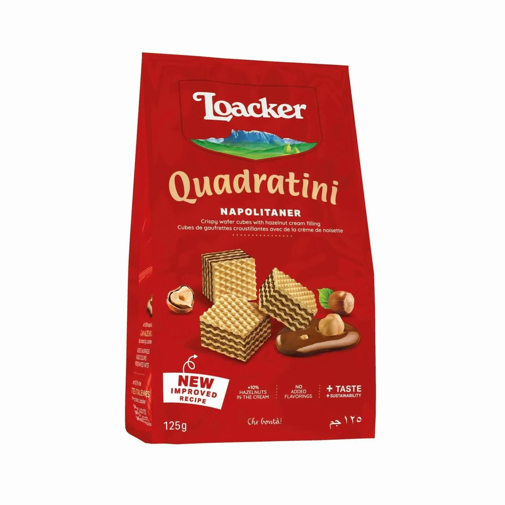 LOACKER Gaufrettes croustillantes quadratini fourrées à la crème de noisette