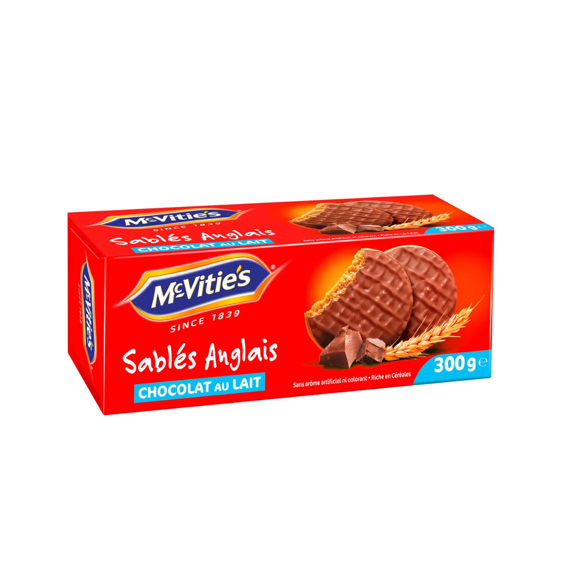 MC VITIES Biscuits sablés anglais nappés de chocolat au lait