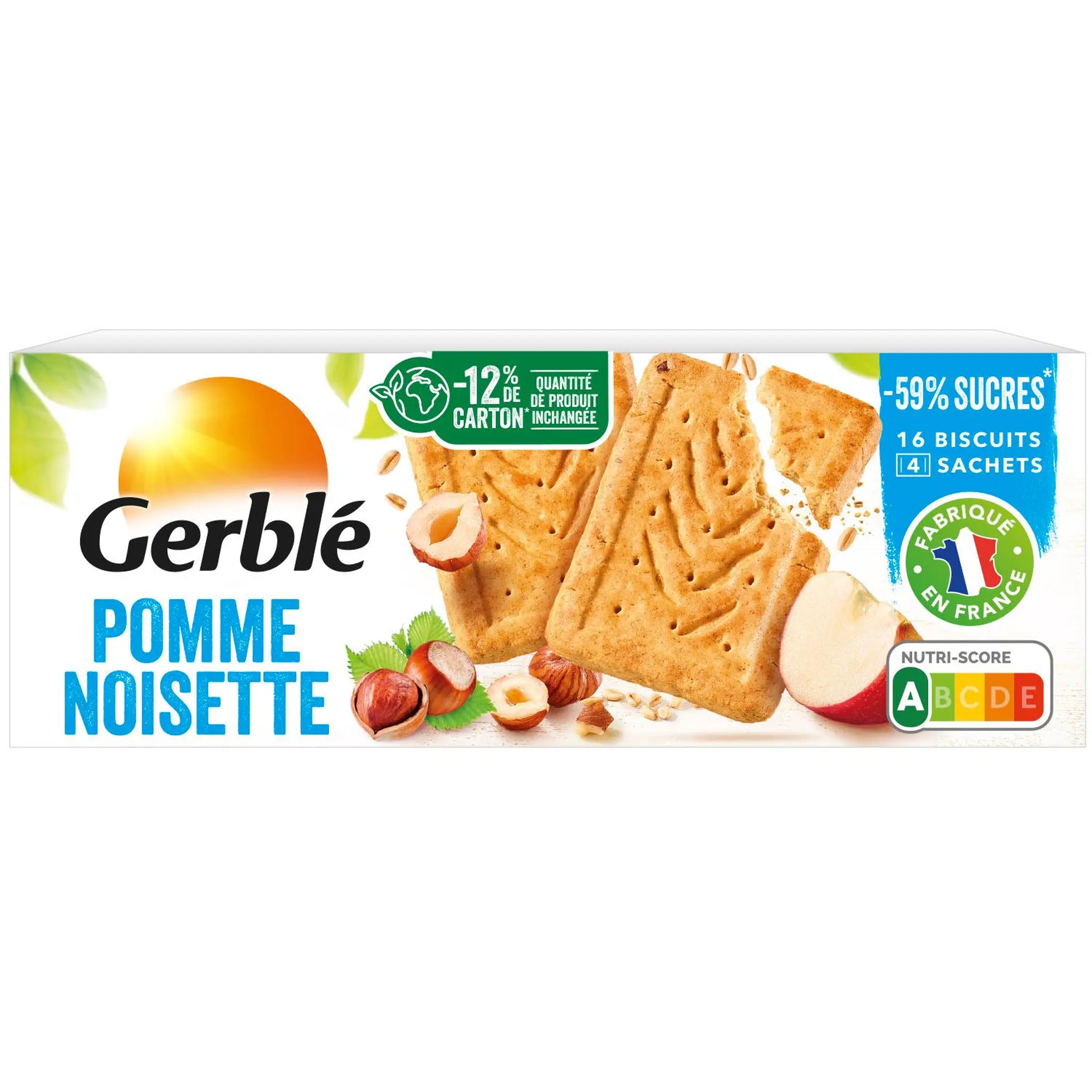 GERBLE Biscuits pomme noisette sachets fraîcheur