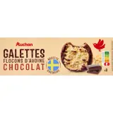 AUCHAN Galettes suédoises aux flocons d'avoine et chocolat