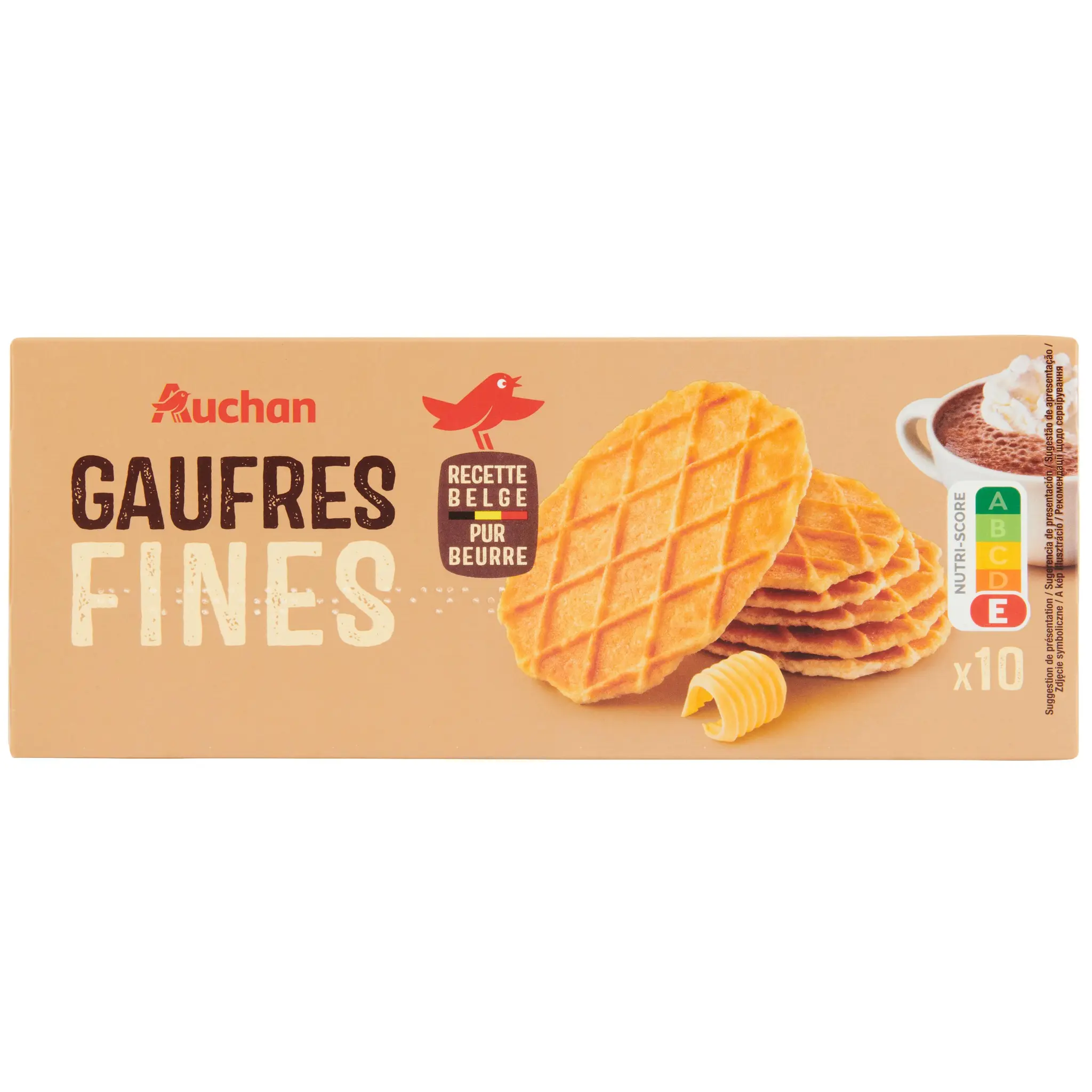 AUCHAN Gaufrettes pur beurre fines et croquantes