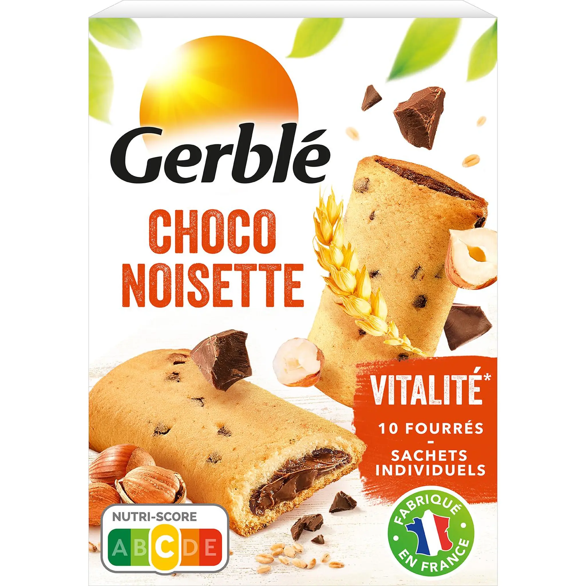 GERBLE Biscuits fourrés choco noisettes sachets individuels