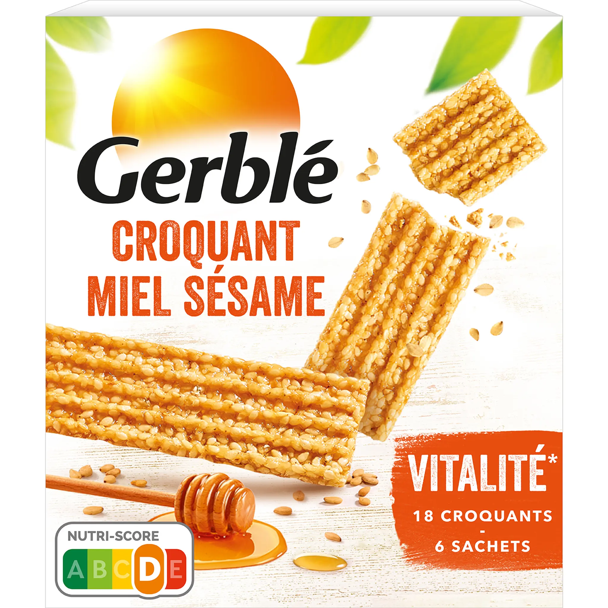 GERBLE Biscuits croquants miel sésame sachets fraîcheur