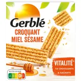GERBLE Biscuits croquants miel sésame sachets fraîcheur