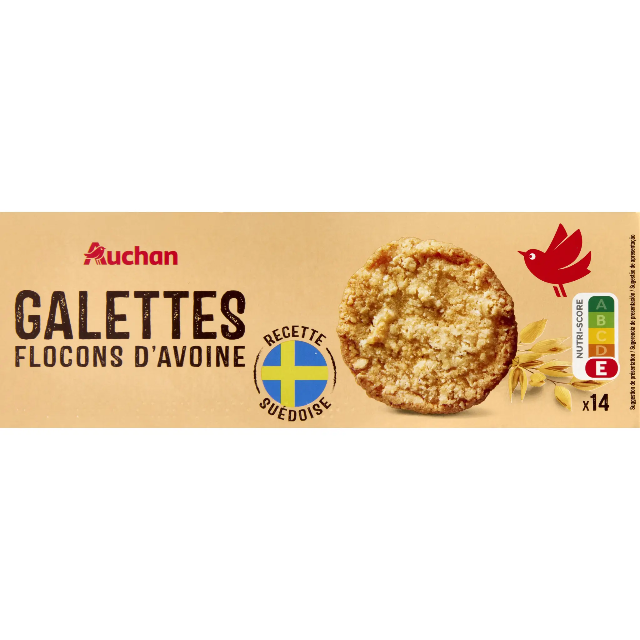 AUCHAN Galettes suédoises aux flocons d'avoine