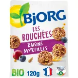 BJORG Les bouchées raisins myrtilles bio