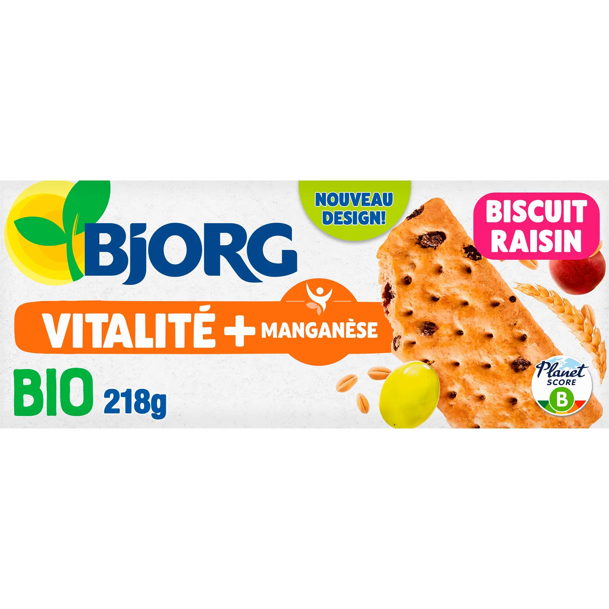 BJORG Biscuits bio aux céréales et raisins