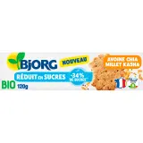 BJORG Biscuits bio à l'avoine chia millet et réduit en sucres sans huile de palme