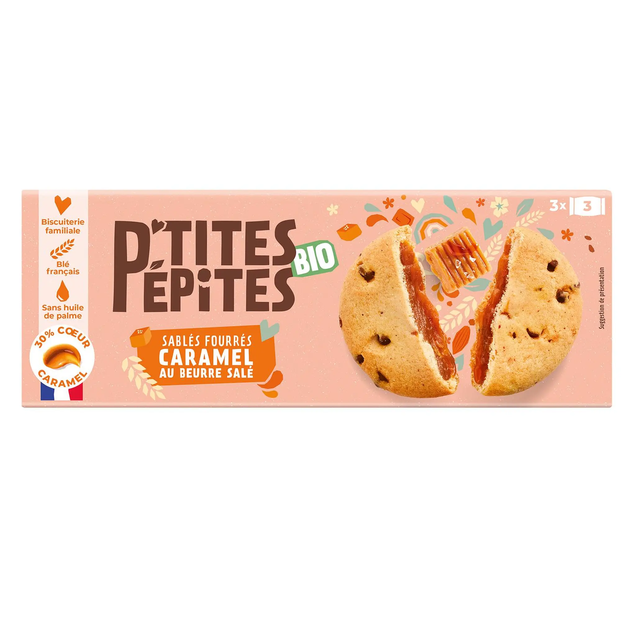 P'TITES PEPITES Sablés fourrés caramel au beurre salé bio