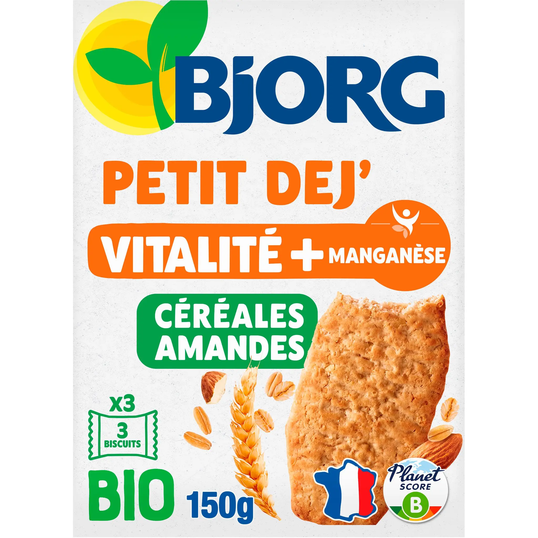 BJORG Biscuits bio petit-déjeuner aux céréales et amandes