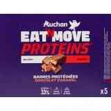 AUCHAN EAT'N MOVE Barres de céréales protéinées au caramel