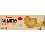 AUCHAN Palmiers nature biscuits feuilletés sachets fraîcheur