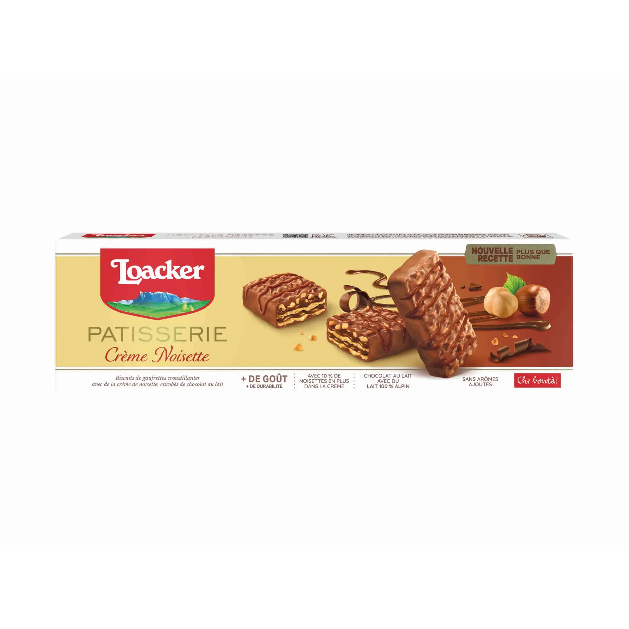 LOACKER Gaufrettes à la crème noisette nappées de chocolat au lait