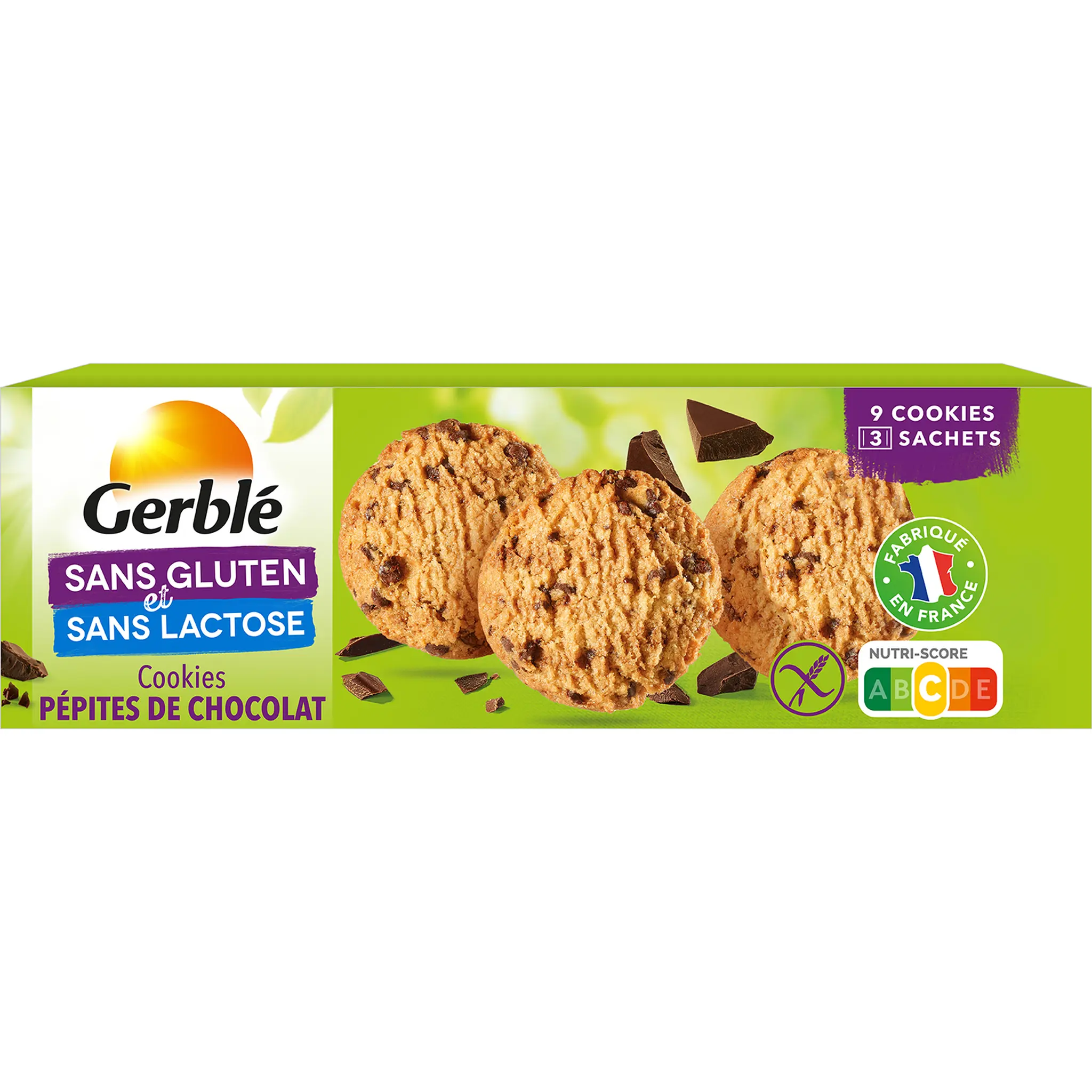 GERBLE Cookies pépites de chocolat sans gluten sachets fraîcheur