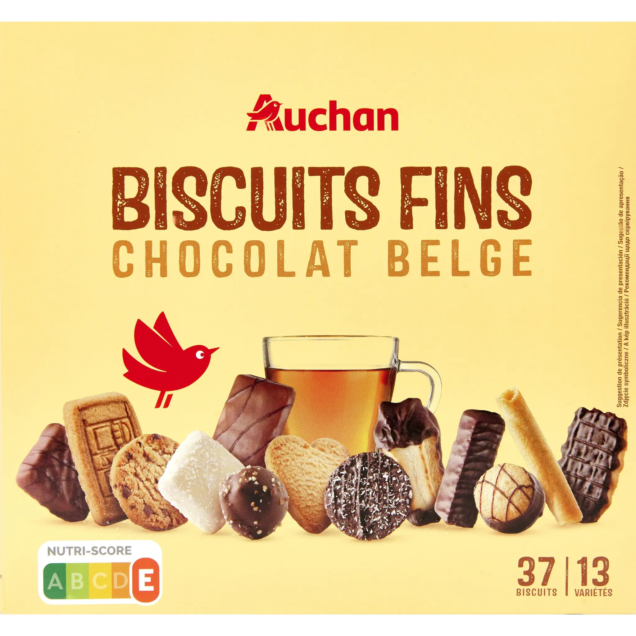 AUCHAN Assortiment de biscuits fins chocolatés
