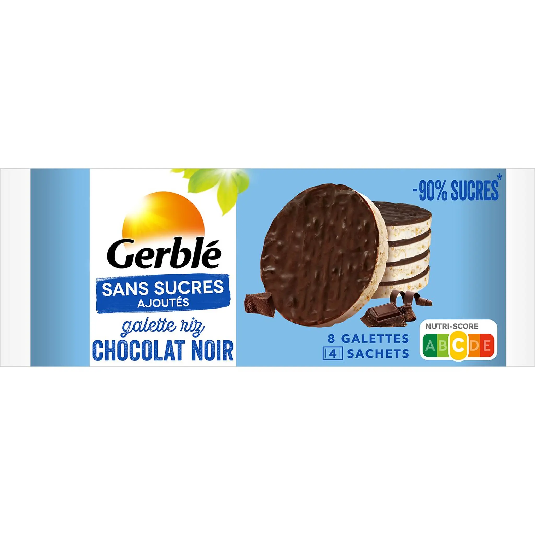 GERBLE Galette riz chocolat noir sans sucres ajoutés