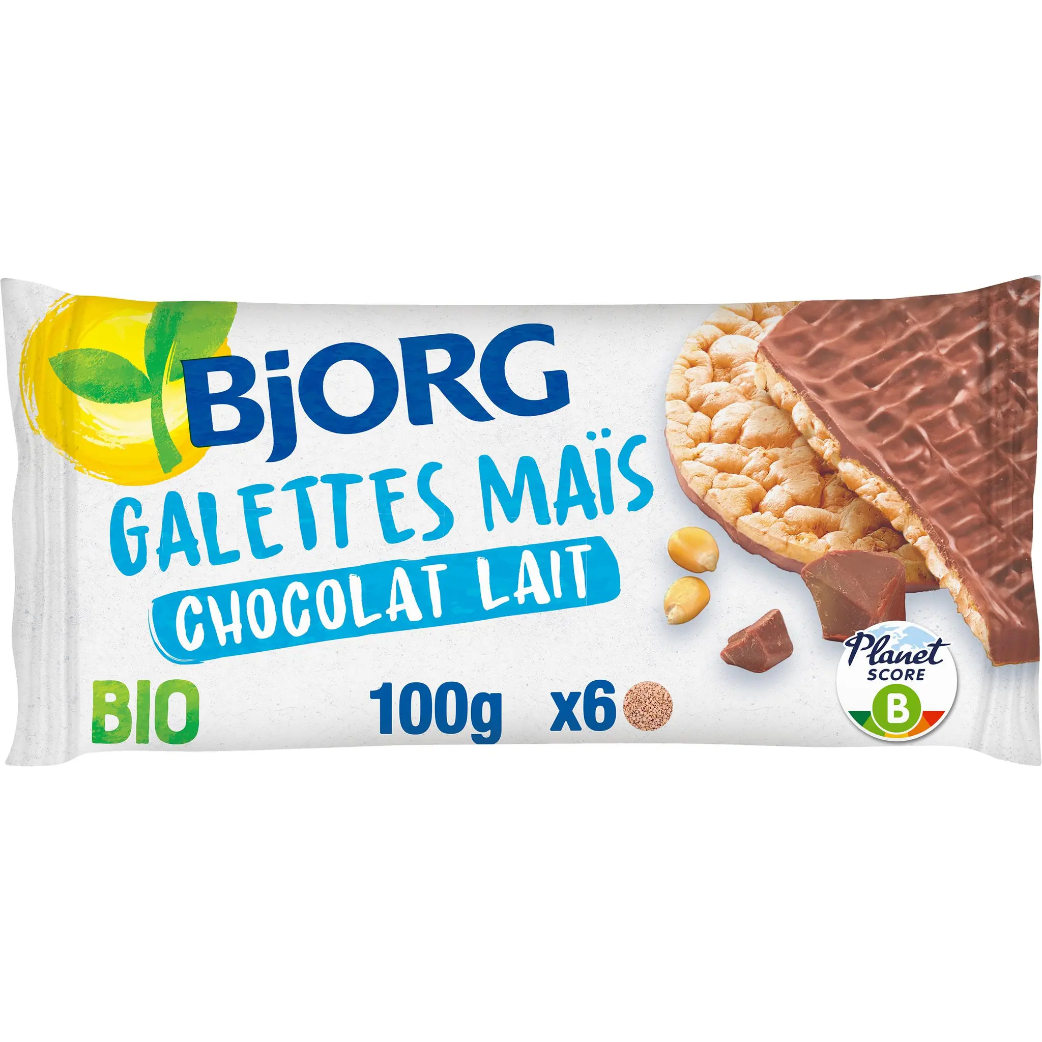 BJORG Galettes de maïs bio au chocolat au lait