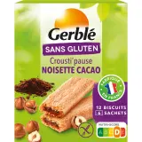 GERBLE Biscuits Crousti' pause cacao noisettes sans gluten sachets individuels