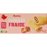 AUCHAN Mini roulés fraise sachets individuels