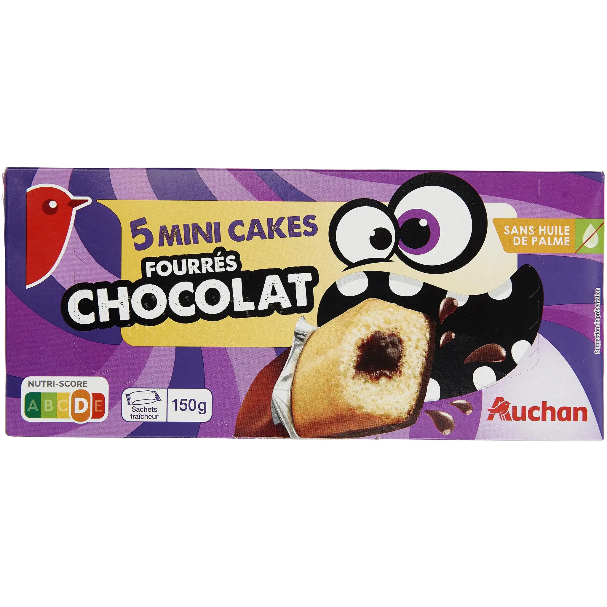 AUCHAN Mini cakes fourrés au chocolat